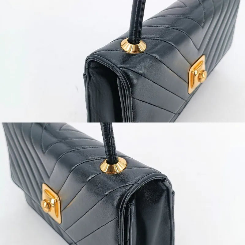ju430-chanel-vintage-black-lambskin-chevron-push-lock-flap-bag