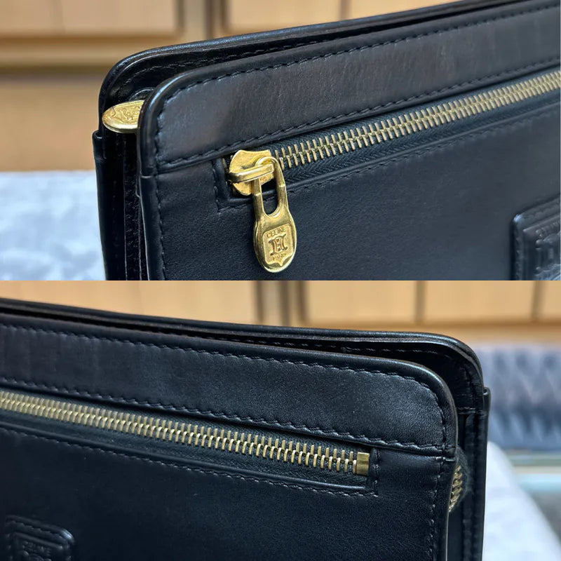 jx231-celine-vintage-black-leather-clutch-bag