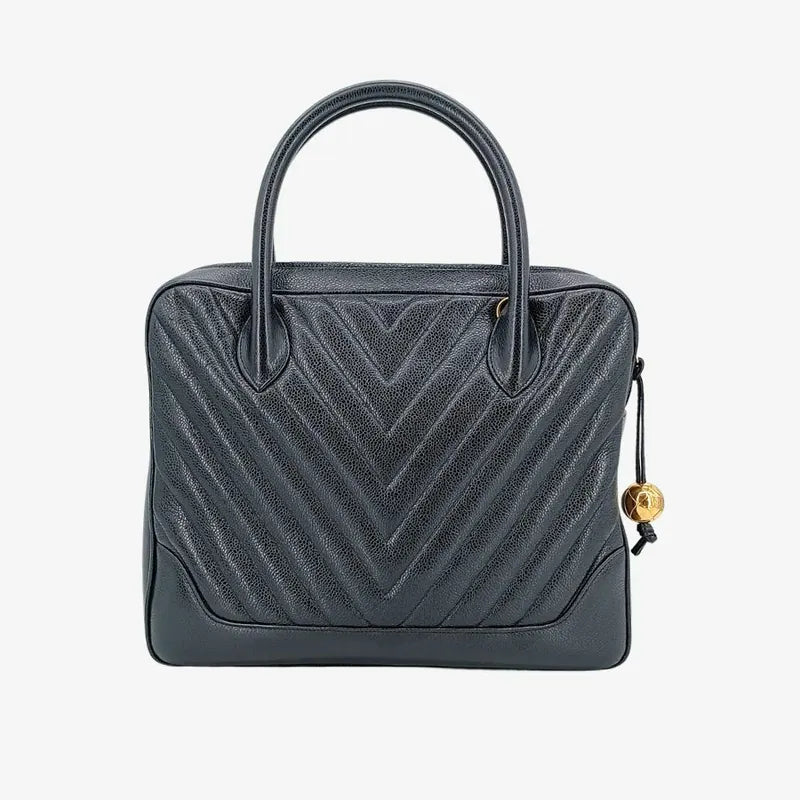 ra316-chanel-vintage-black-caviar-leather-chevron-handbag