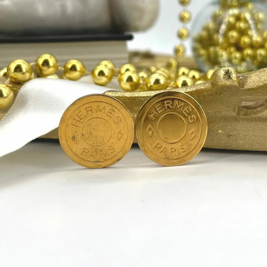 jm734-hermes-vintage-gold-plated-clip-on-earrings