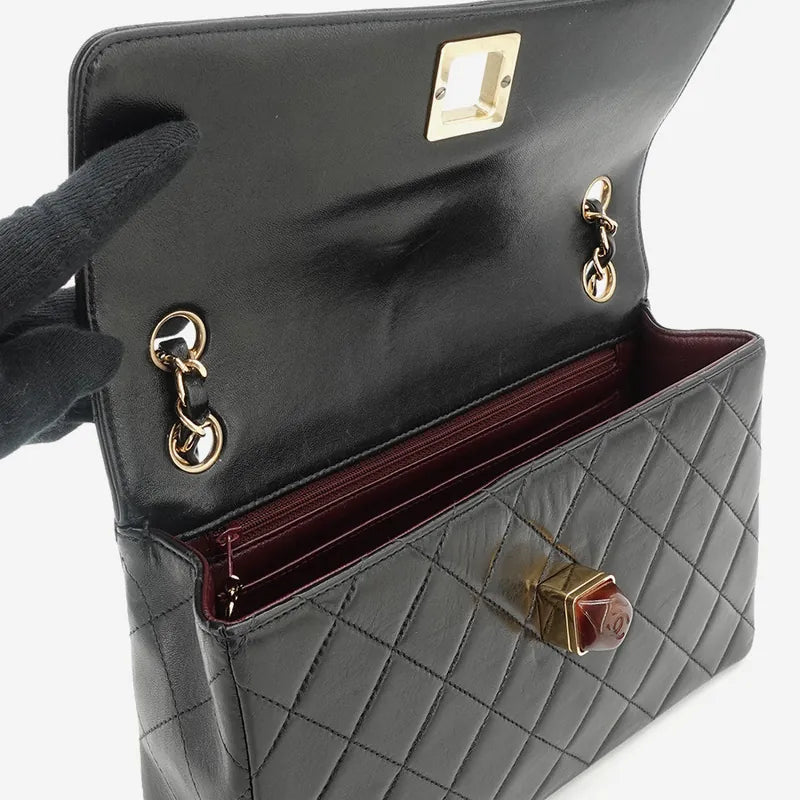 jq455-chanel-vintage-black-lambskin-shoulder-flap-bag