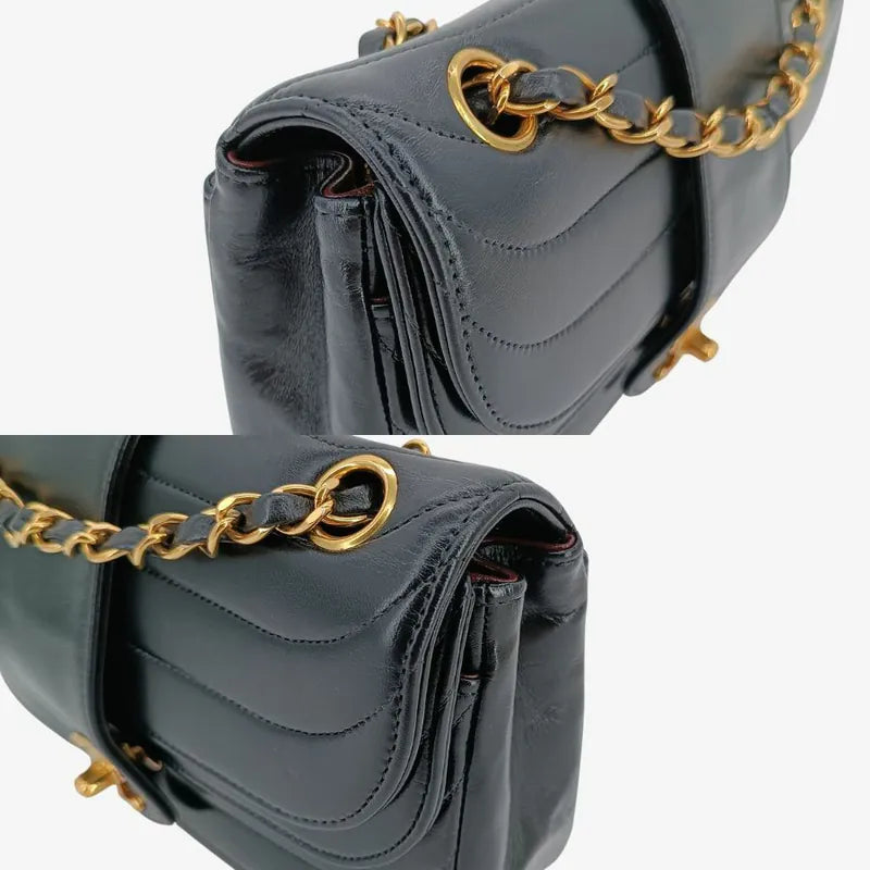 c510-chanel-vintage-black-lambskin-horizontal-stripes-flap-bag