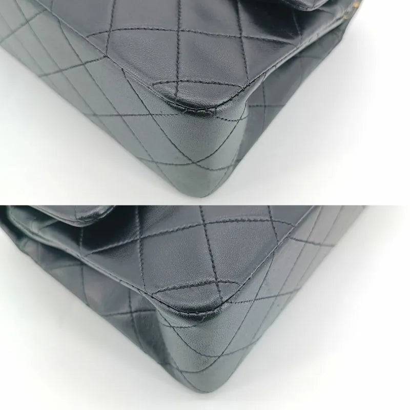 jt076-chanel-vintage-black-lambskin-23cm-classic-flap-bag