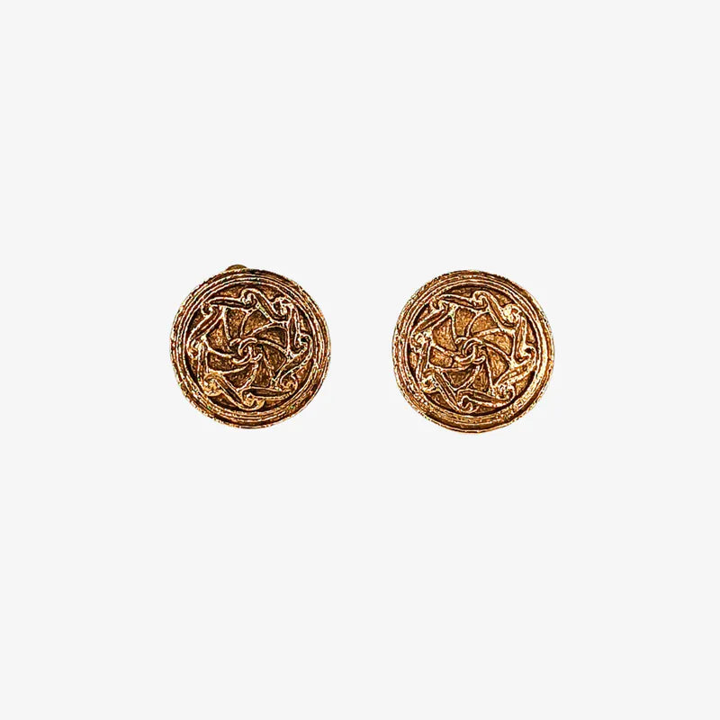 jw610-chanel-vintage-round-gold-plated-clip-on-earrings
