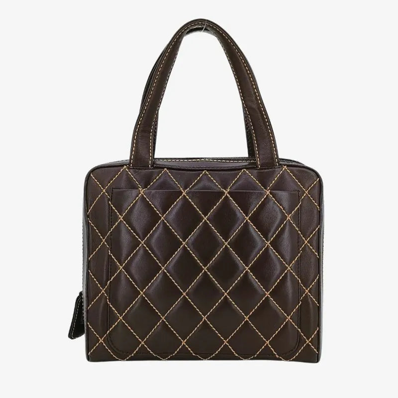 jt583-chanel-vintage-brown-calfskin-wild-stitch-handbag
