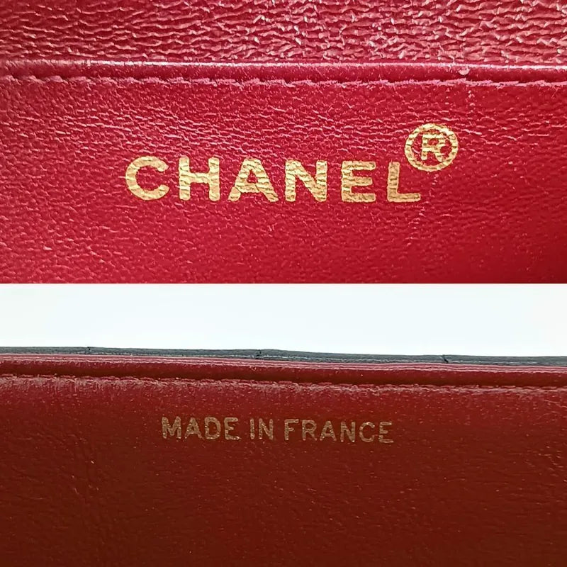 js052-chanel-vintage-dark-green-lambskin-vertical-flap-bag