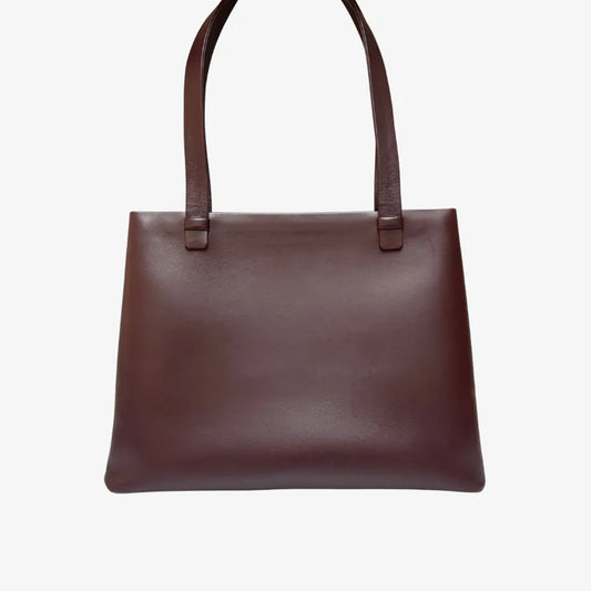 JX926 - CHANEL Vintage Burgundy Calfskin Tote Bag