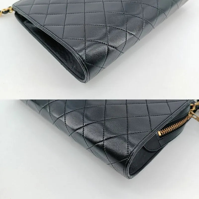 jt295-chanel-vintage-black-lambskin-quilted-shoulder-bag