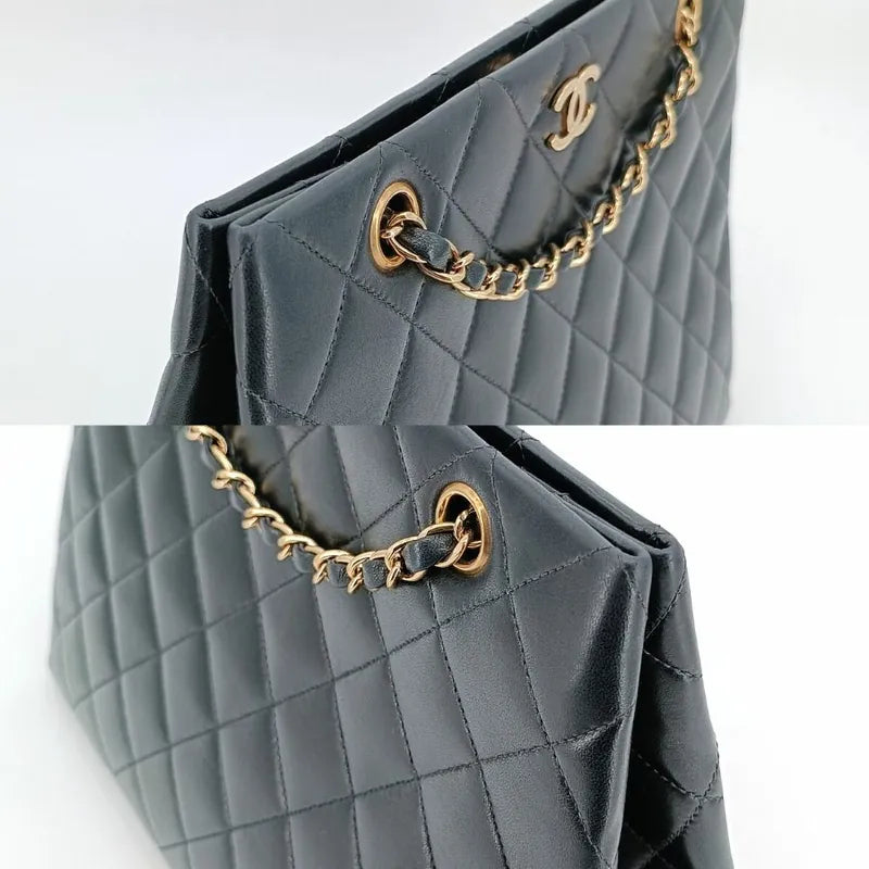 js661-chanel-vintage-black-lambskin-quilted-tote-bag