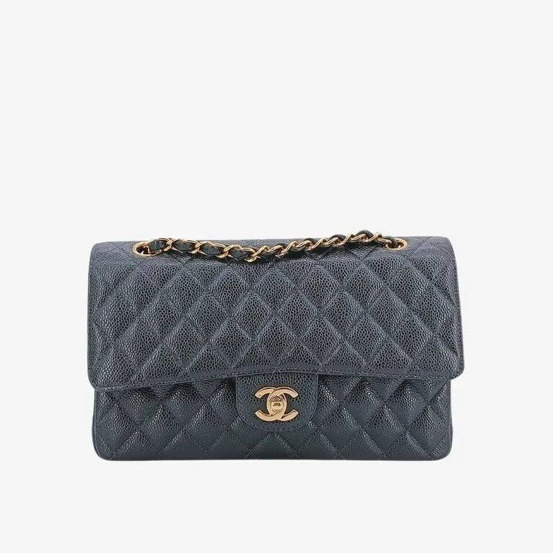 c398-chanel-vintage-black-caviar-leather-25cm-classic-flap-bag
