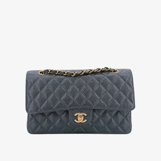 c398-chanel-vintage-black-caviar-leather-25cm-classic-flap-bag