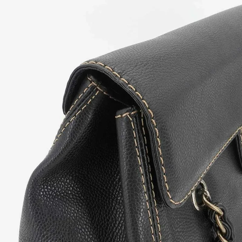 jr710-chanel-vintage-black-caviar-leather-flap-bag