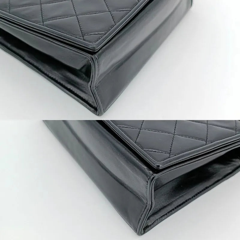 js913-chanel-vintage-black-lambskin-quilted-flap-bag