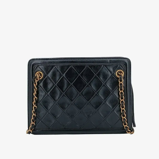 jah175-chanel-vintage-black-lambskin-quilted-shoulder-bag
