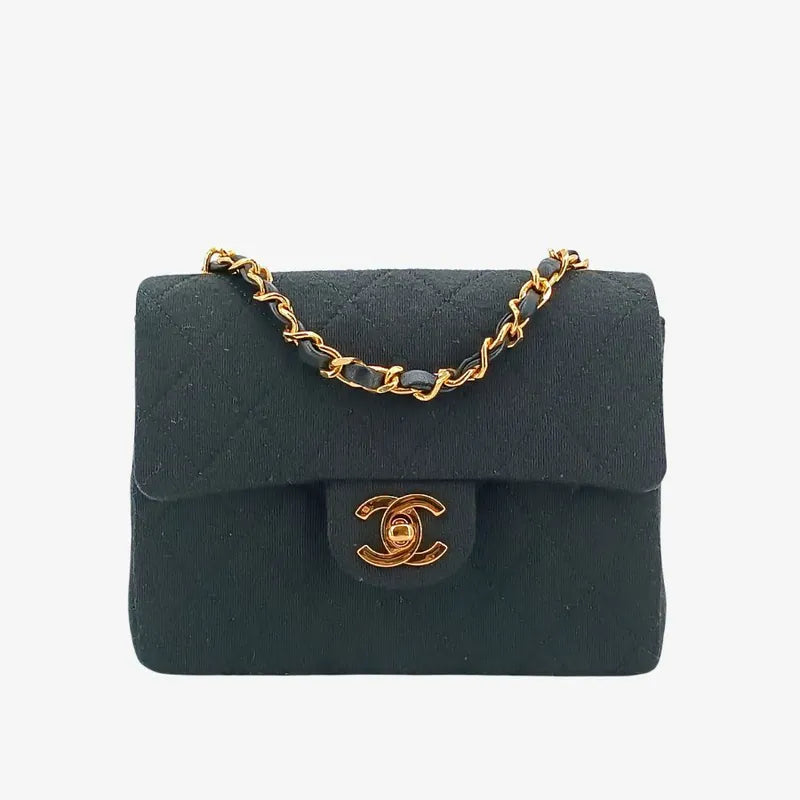 jt022-chanel-vintage-black-cotton-17cm-mini-square-flap-bag