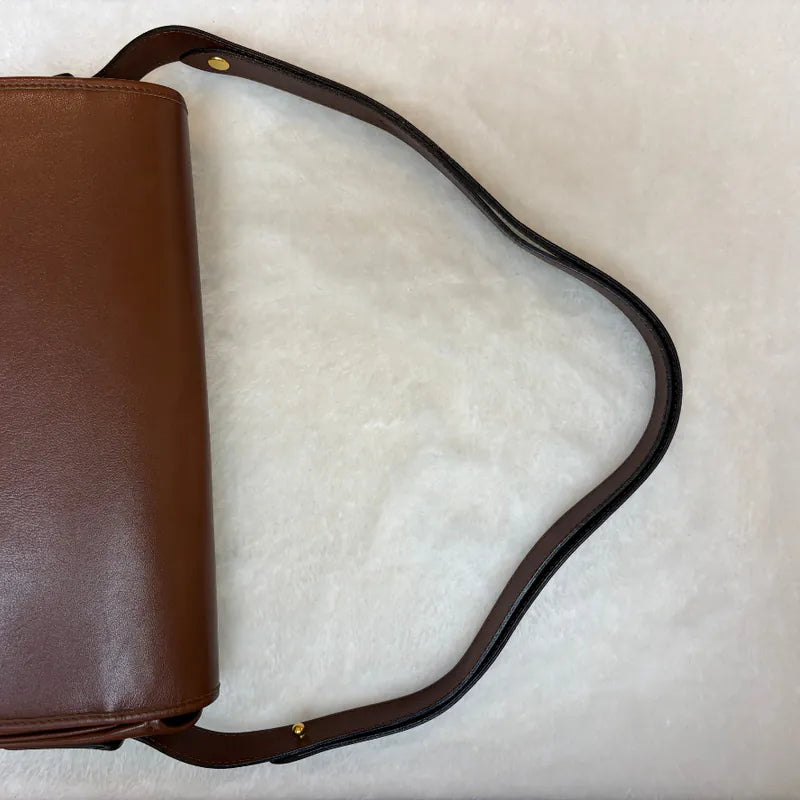 jx647-christian-dior-vintage-brown-leather-shoulder-bag