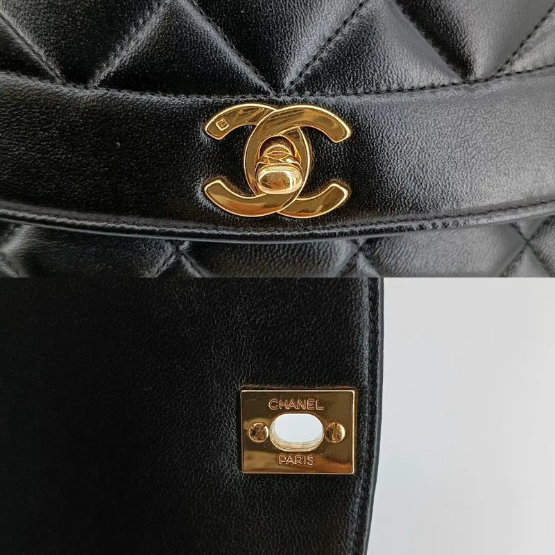 jah90-chanel-vintage-black-lambskin-25cm-diana-flap-bag