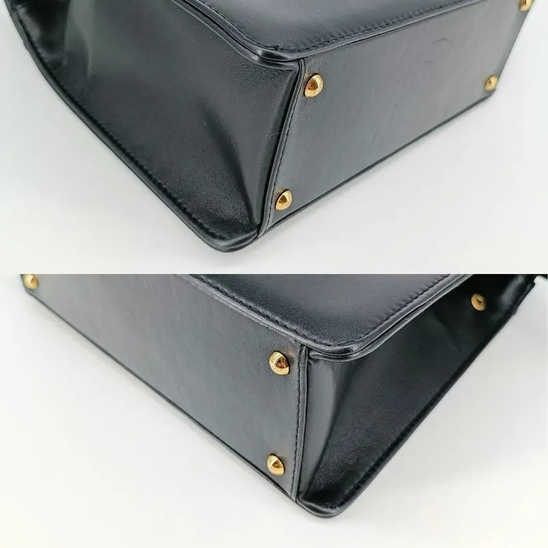 jah106-chanel-vintage-black-lambskin-embroidered-logo-tote-bag