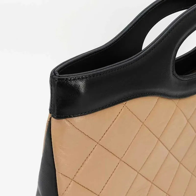 jr503-chanel-vintage-beige-and-black-lambskin-quilted-shopping-bag