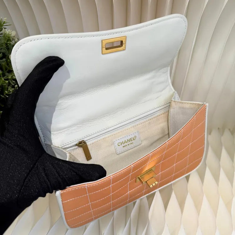 jw441-chanel-vintage-peach-satin-chocolate-bar-flap-bag