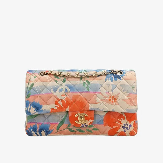 sh009-chanel-vintage-pink-lambskin-tropical-flower-print-classic-double-flap-bag