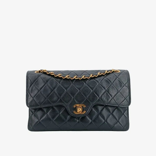 js941-chanel-vintage-black-lambskin-quilted-flap-bag