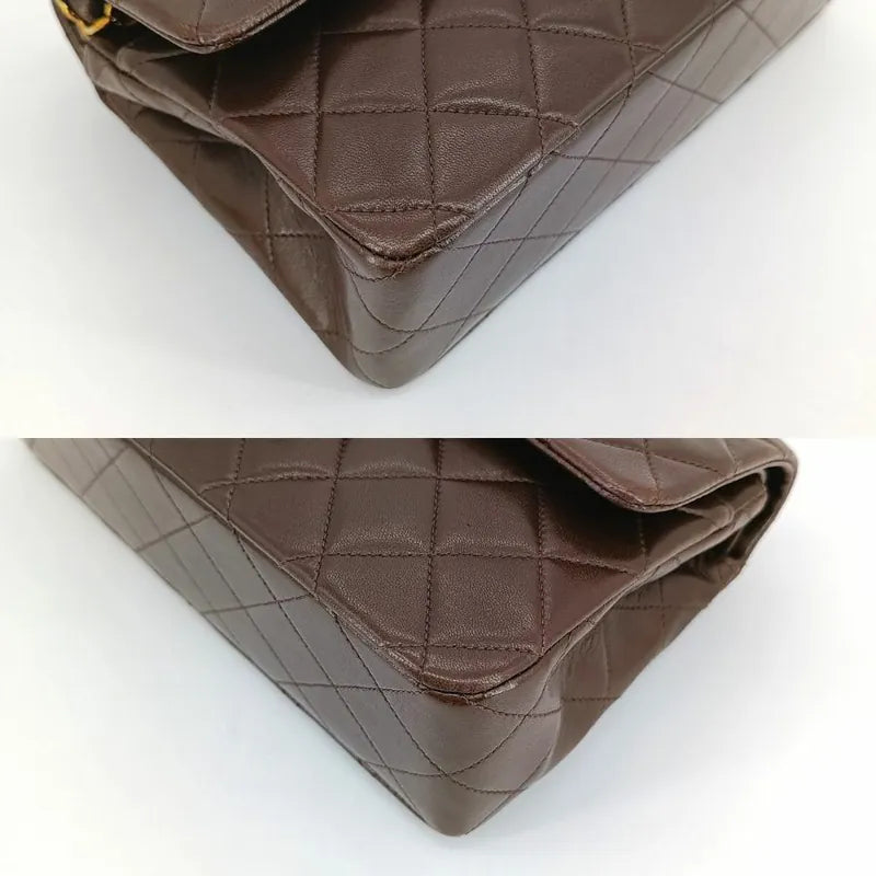 c391-chanel-vintage-brown-lambskin-23cm-classic-flap-bag