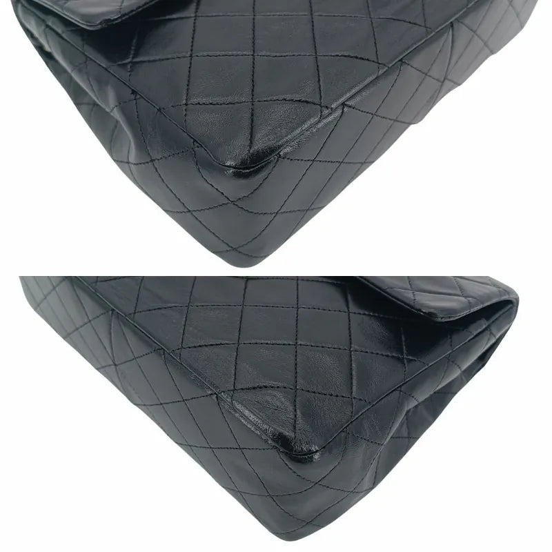 rb016-chanel-vintage-black-lambskin-25cm-flap-bag