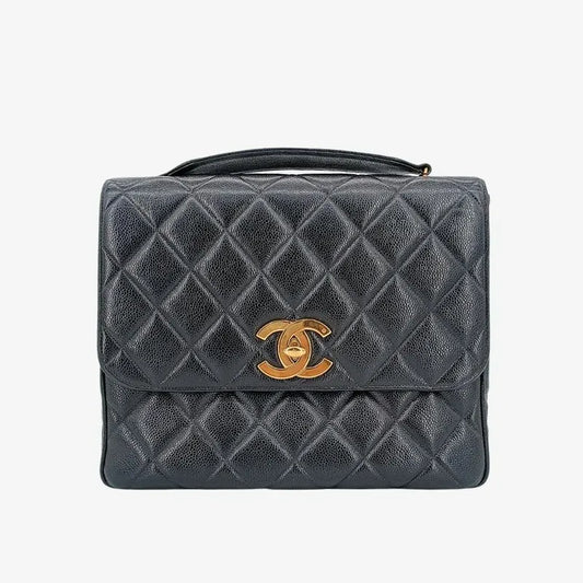 c319-chanel-vintage-black-caviar-leather-qulited-jumbo-flap-bag