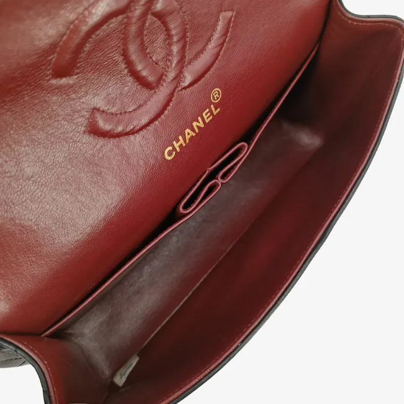 rb417-chanel-vintage-black-lambskin-25cm-classic-flap-bag