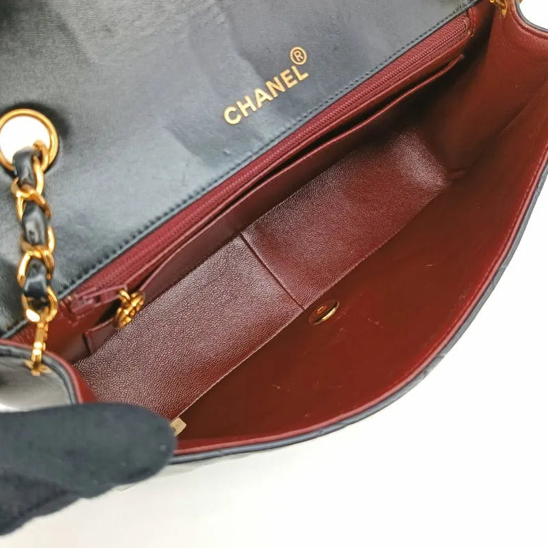 jt566-chanel-vintage-black-lambskin-25cm-diana-flap-bag