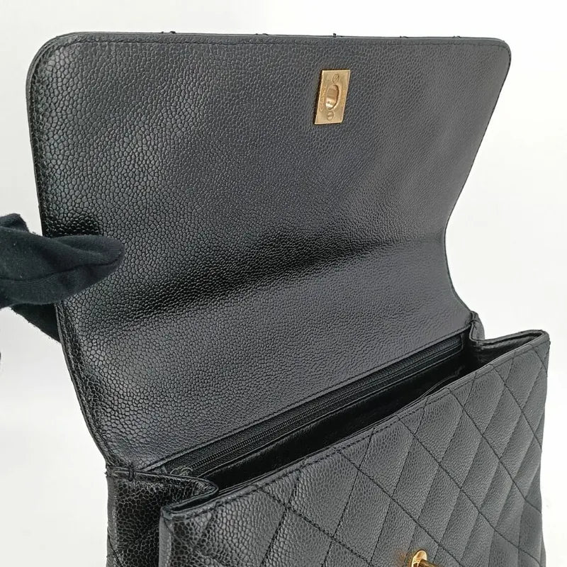 c401-chanel-vintage-black-caviar-leather-kelly-handbag