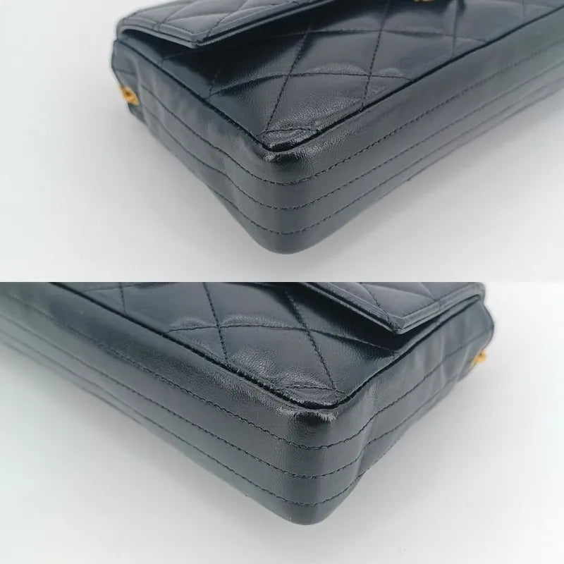 jt186-chanel-vintage-black-lambskin-crystal-embellished-pointed-flap-bag