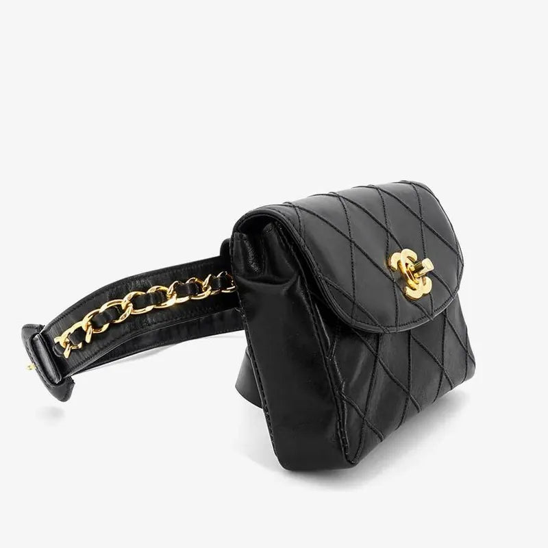js005-chanel-vintage-black-lambskin-quilted-belt-bag