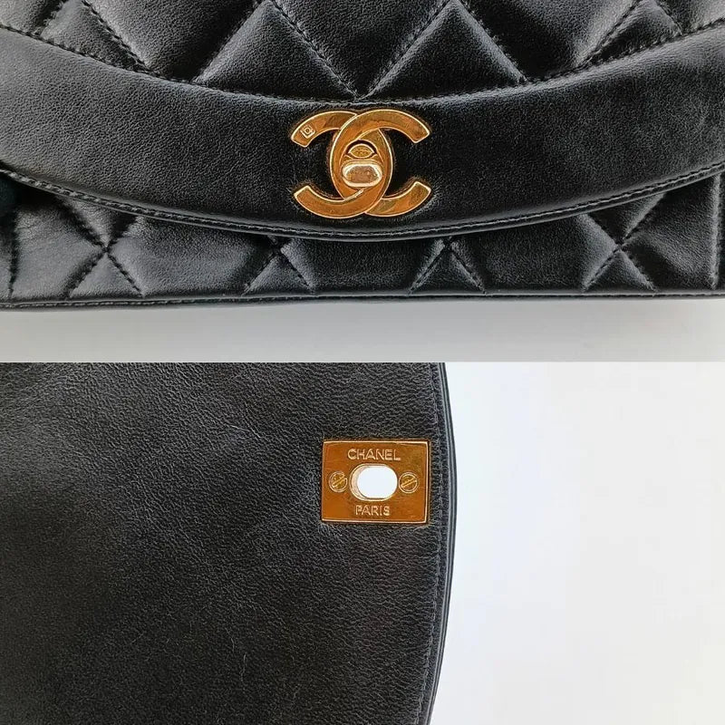 ra027-chanel-vintage-black-lambskin-22cm-diana-flap-bag
