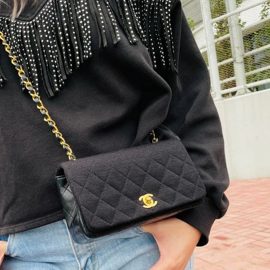 js519-chanel-vintage-black-cotton-lambskin-full-flap-bag