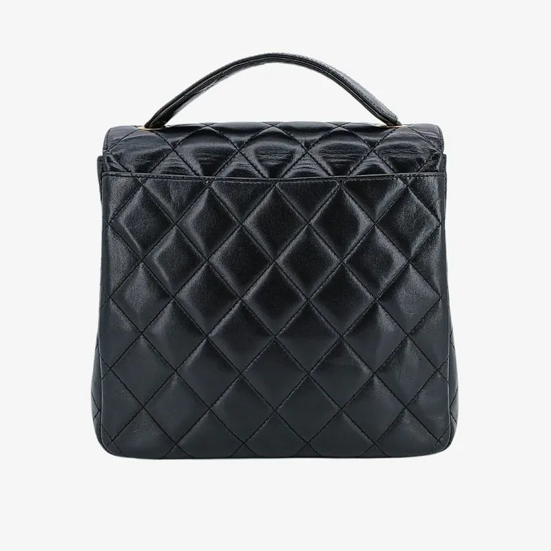 jah125-chanel-vintage-black-lambskin-quilted-flap-bag