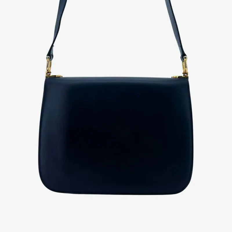 re090-celine-vintage-navy-leather-shoulder-bag