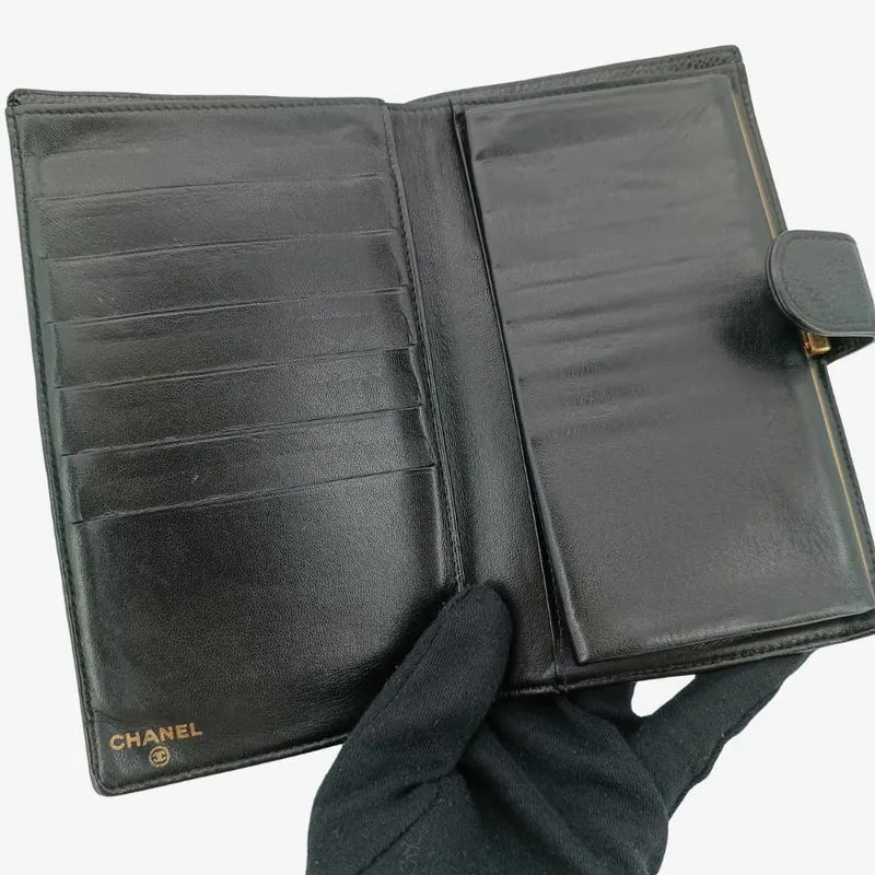 jr594-chanel-vintage-black-caviar-leather-long-wallet