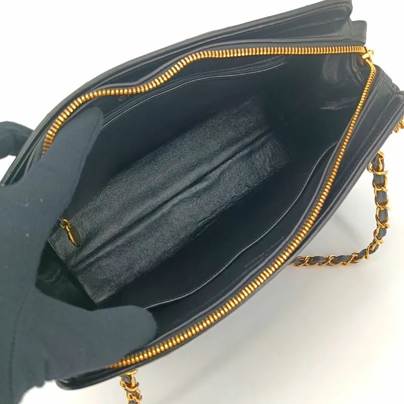 jt106-chanel-vintage-black-lambskin-sun-flower-charm-tote-bag