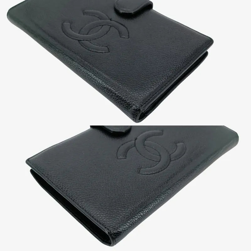 jr594-chanel-vintage-black-caviar-leather-long-wallet