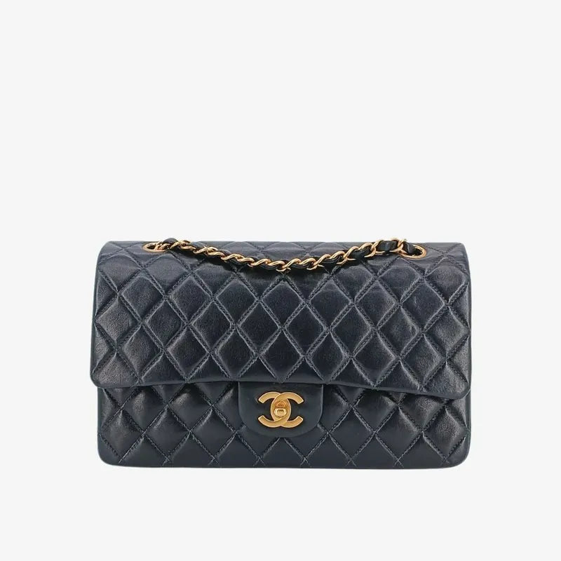 c441-chanel-vintage-black-blue-lambskin-25cm-classic-flap-bag