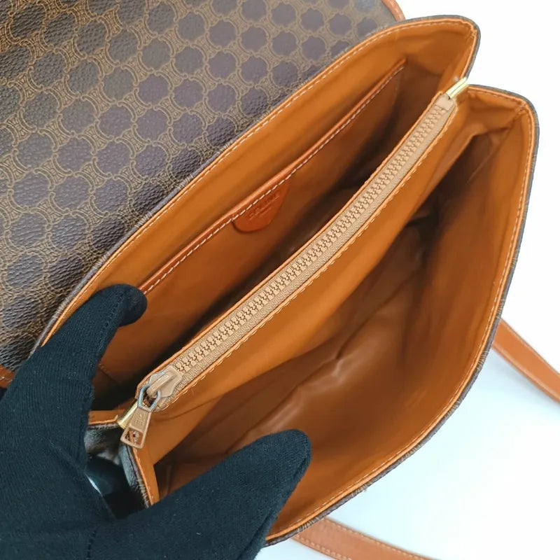 jt564-celine-brown-canvas-macadam-shoulder-bag