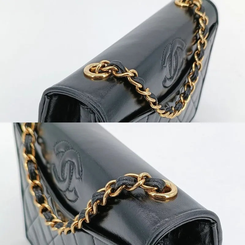 js913-chanel-vintage-black-lambskin-quilted-flap-bag