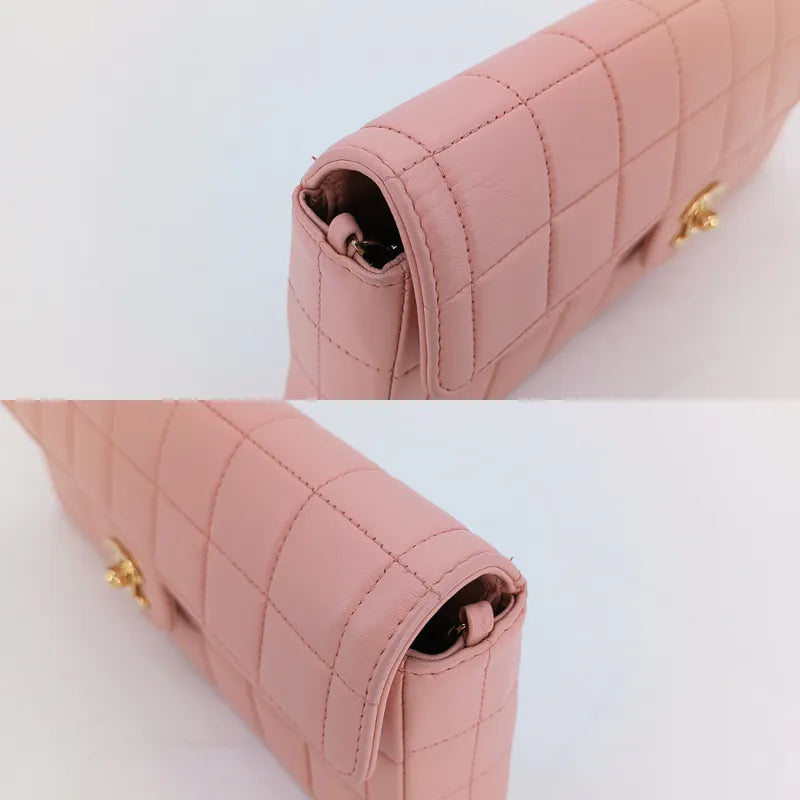 jw001-chanel-vintage-pink-lambskin-chocolate-bar-flap-bag