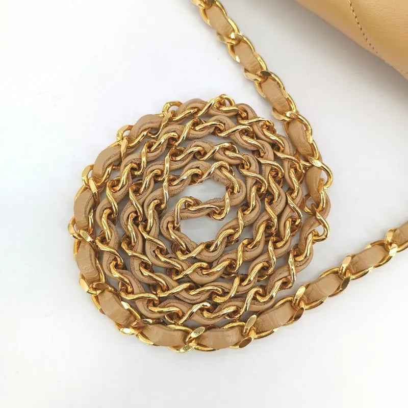 jt759-chanel-vintage-beige-lambskin-pointed-flap-bag