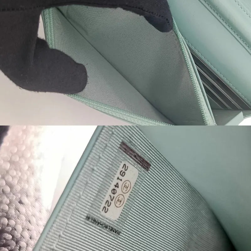 c313-chanel-light-green-calfskin-gabrielle-wallet-on-chain