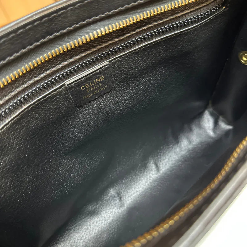 jx231-celine-vintage-black-leather-clutch-bag