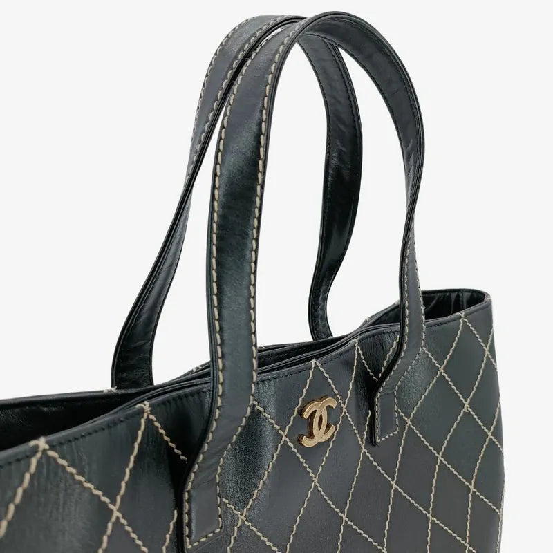 c472-chanel-vintage-black-calfskin-wild-stitch-tote-bag