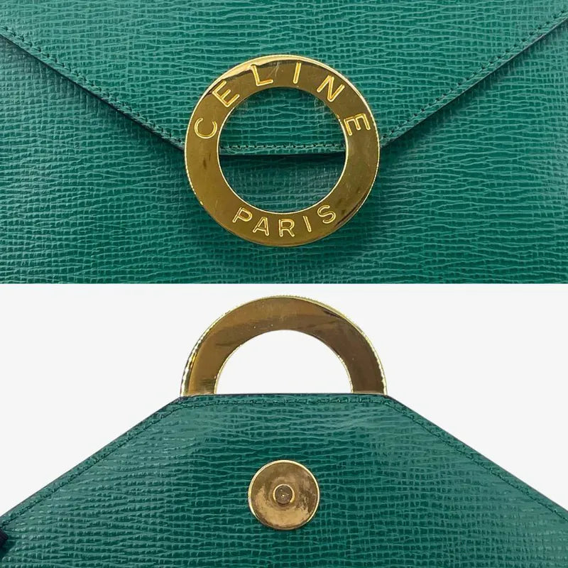 jx692-celine-vintage-green-leder-leather-cricle-schultertasche-shoulder-bag
